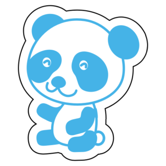 Joyful Panda Sticker (Baby Blue)